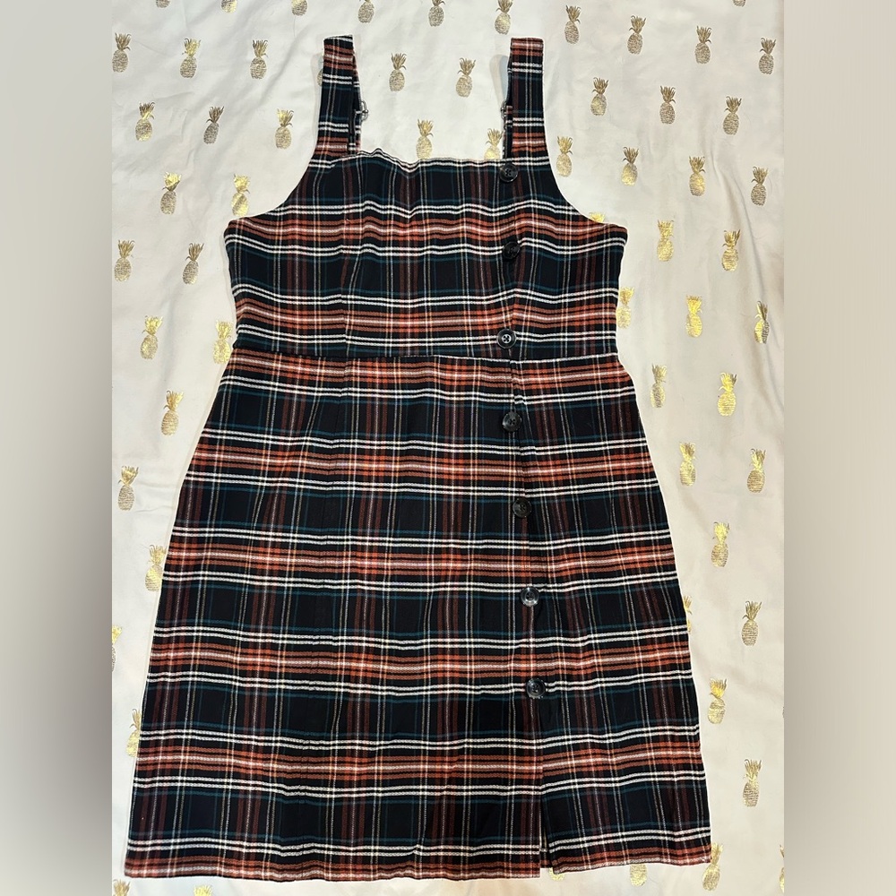 Plaid Volcom Dress, True to This, Ladies Sz 10 (L). Adjustable straps.